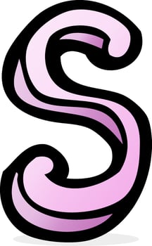 cartoon letter S vector