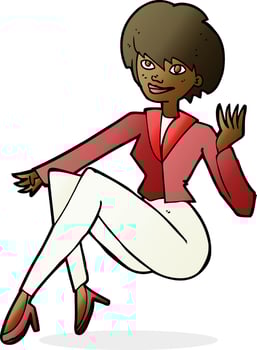 cartoon businesswoman sitting vector