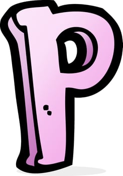 cartoon letter P vector