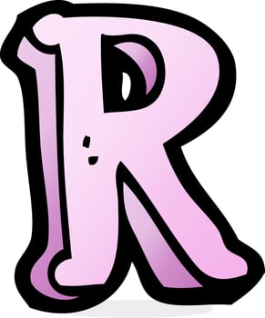 cartoon letter R vector