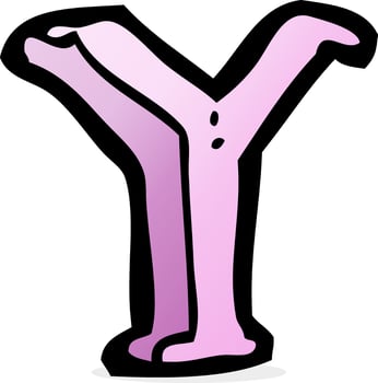 cartoon letter Y vector