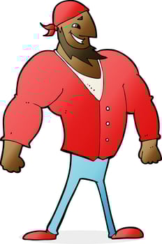 cartoon manly sailor man vector