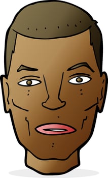 cartoon serious male face vector