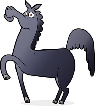 funny cartoon horse vector