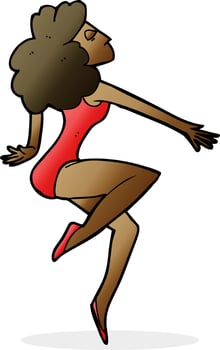 cartoon dancing woman vector