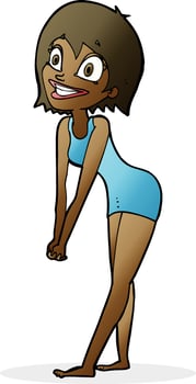 cartoon excited woman vector