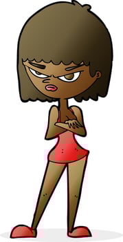 cartoon angry woman vector