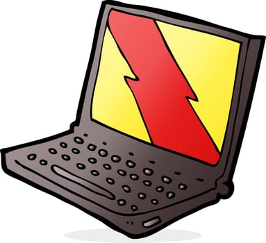 cartoon laptop computer vector