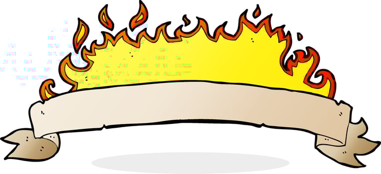 cartoon flaming banner vector