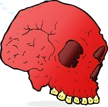 cartoon spooky skull vector