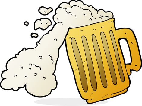 cartoon mug of beer vector