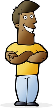 cartoon grinning man vector