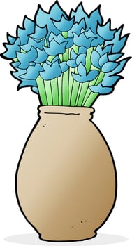 cartoon vase of flowers vector