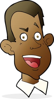 cartoon male face vector
