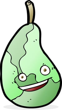cartoon happy pear vector