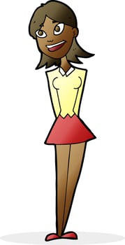 cartoon happy woman vector