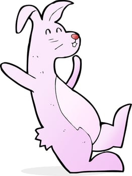 cartoon pink bunny vector