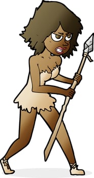 cartoon cave girl vector