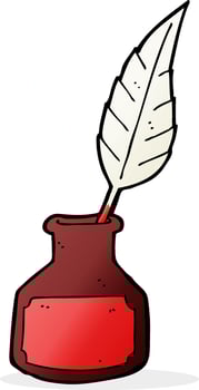 cartoon ink bottle vector