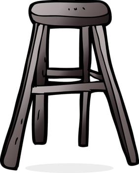 cartoon wooden stool vector