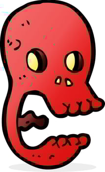 funny cartoon skull vector