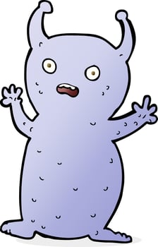 cartoon funny little alien vector