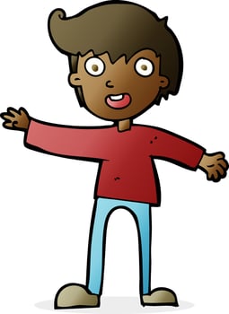 cartoon excited boy vector