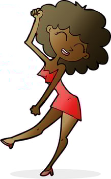 cartoon dancing woman vector