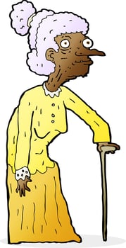 cartoon old woman vector