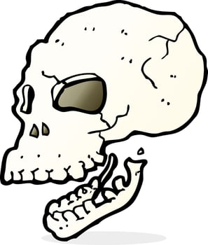 cartoon spooky skull vector