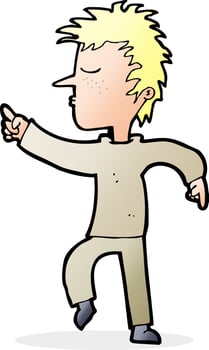 cartoon man pointing vector