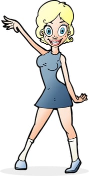 cartoon party girl vector