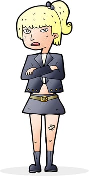 cartoon cool girl vector