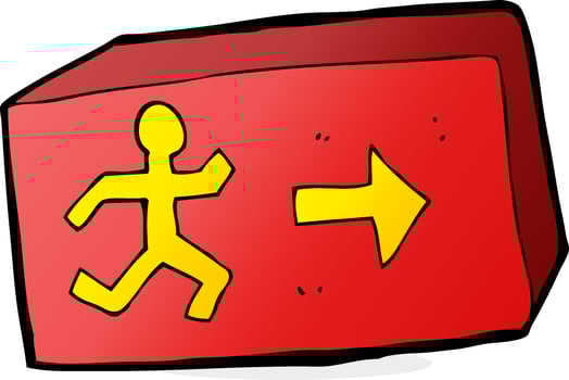cartoon exit sign vector