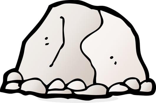 cartoon large rock vector