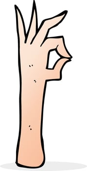cartoon okay hand gesture vector