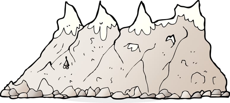 cartoon mountain range vector