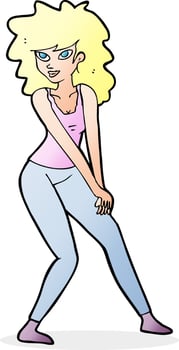 cartoon woman posing vector