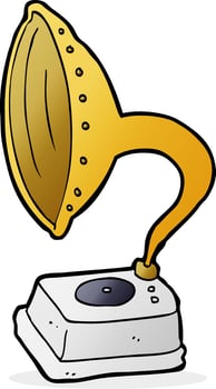 doodle cartoon phonograph vector