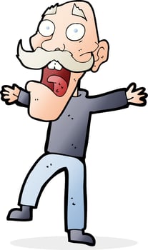 cartoon shocked old man vector
