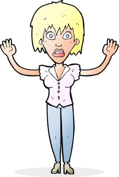 cartoon woman stressing out vector