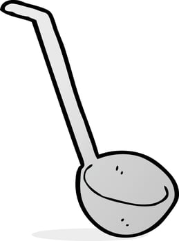 doodle cartoon ladle vector