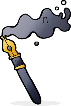 cartoon fountain pen vector