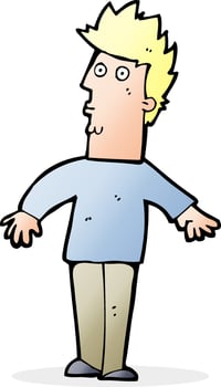cartoon surprised man vector