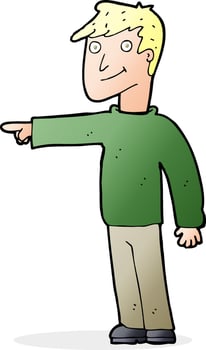 cartoon man pointing vector