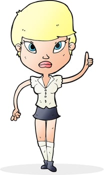 cartoon woman with idea vector