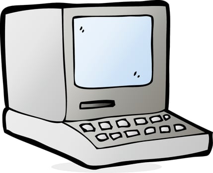 cartoon old computer vector