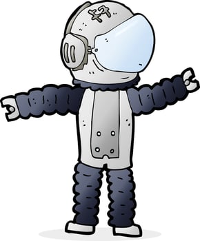 cartoon astronaut reaching vector