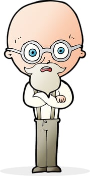 cartoon annoyed old man vector