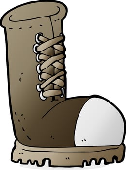 cartoon old work boot vector